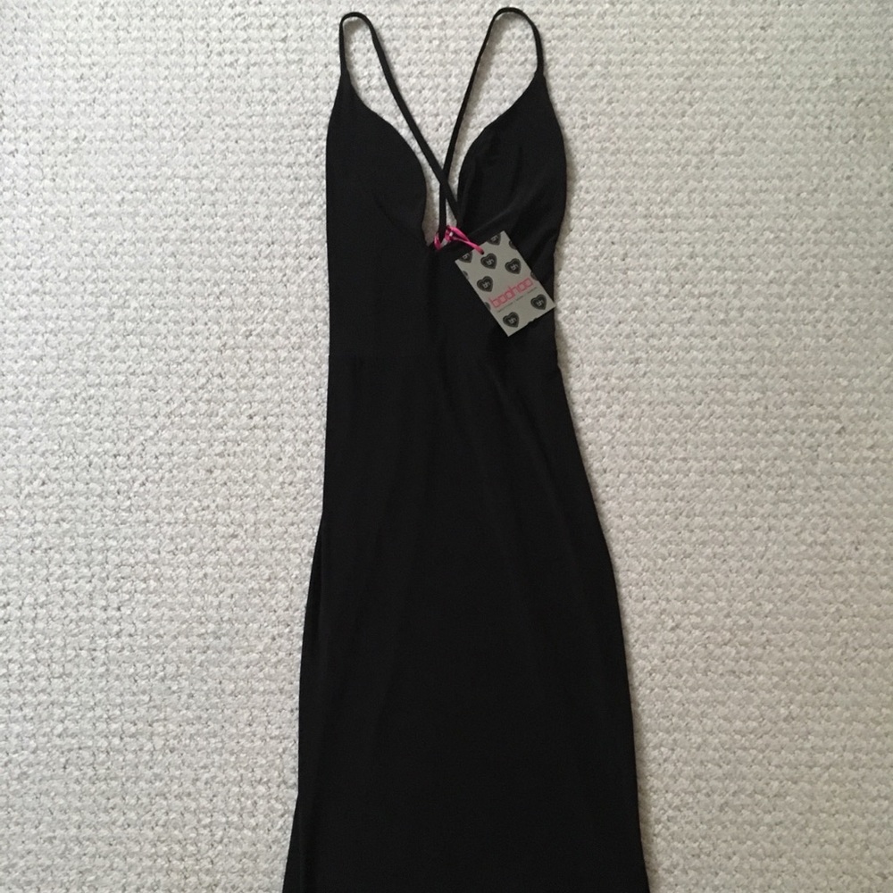 NWT Boohoo Lucy Plunge Slinky Midi BodyCon Dress